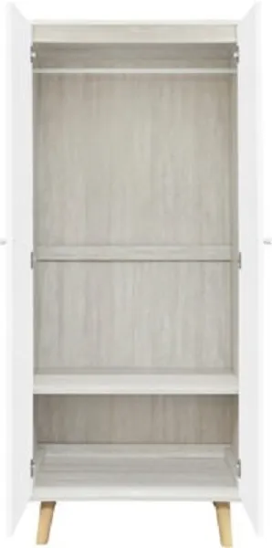 2 Door Wardrobe Dusty Grey And White