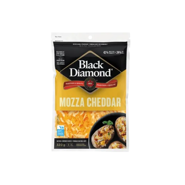 Black Diamond Mozeralla Cheddar Shredded Cheese 320g