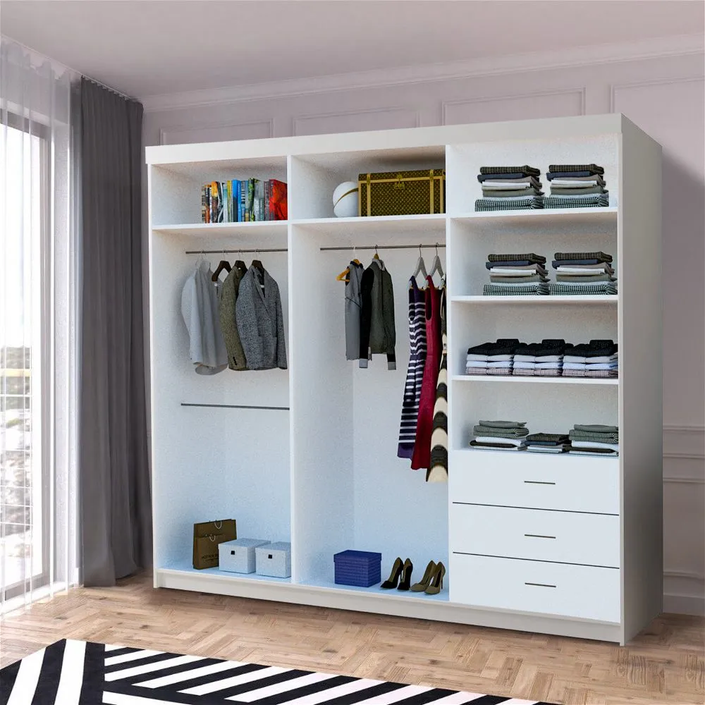 Wave II Sliding Wardrobe 250cm White