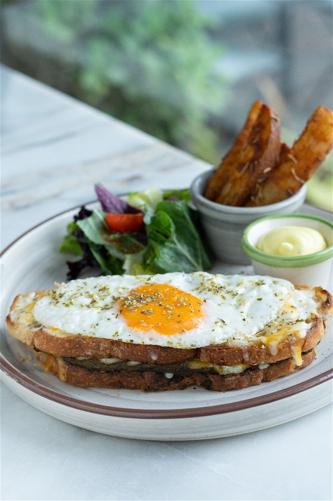 Spinach Artichoke Croque Madame