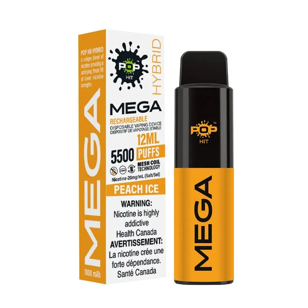 POP HIT HYBRID MEGA 5500 PEACH ICE