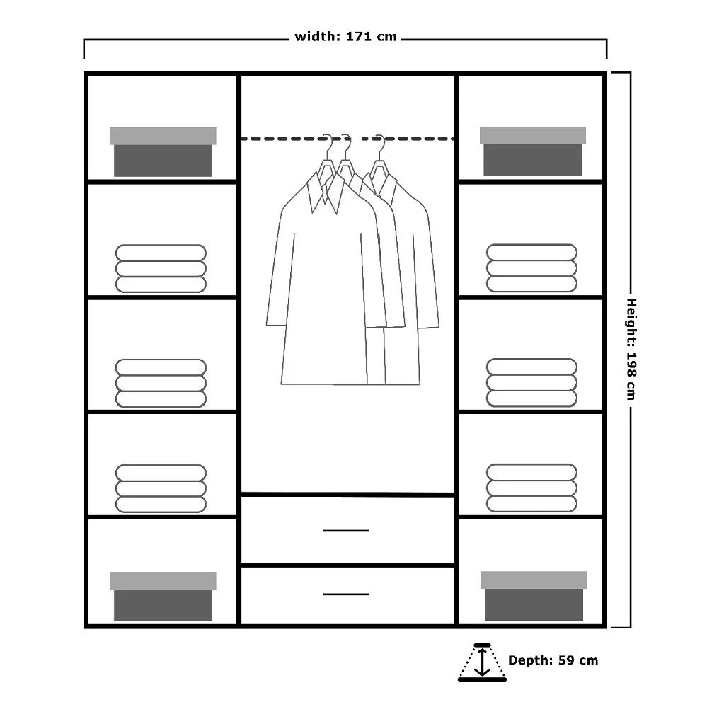 London II  Sonoma Wardrobe Oak