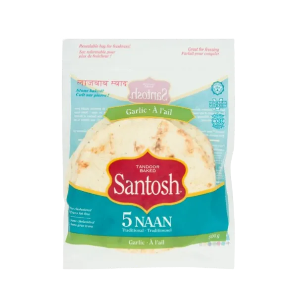 Santosh Naan Garlic 5Pk 500g