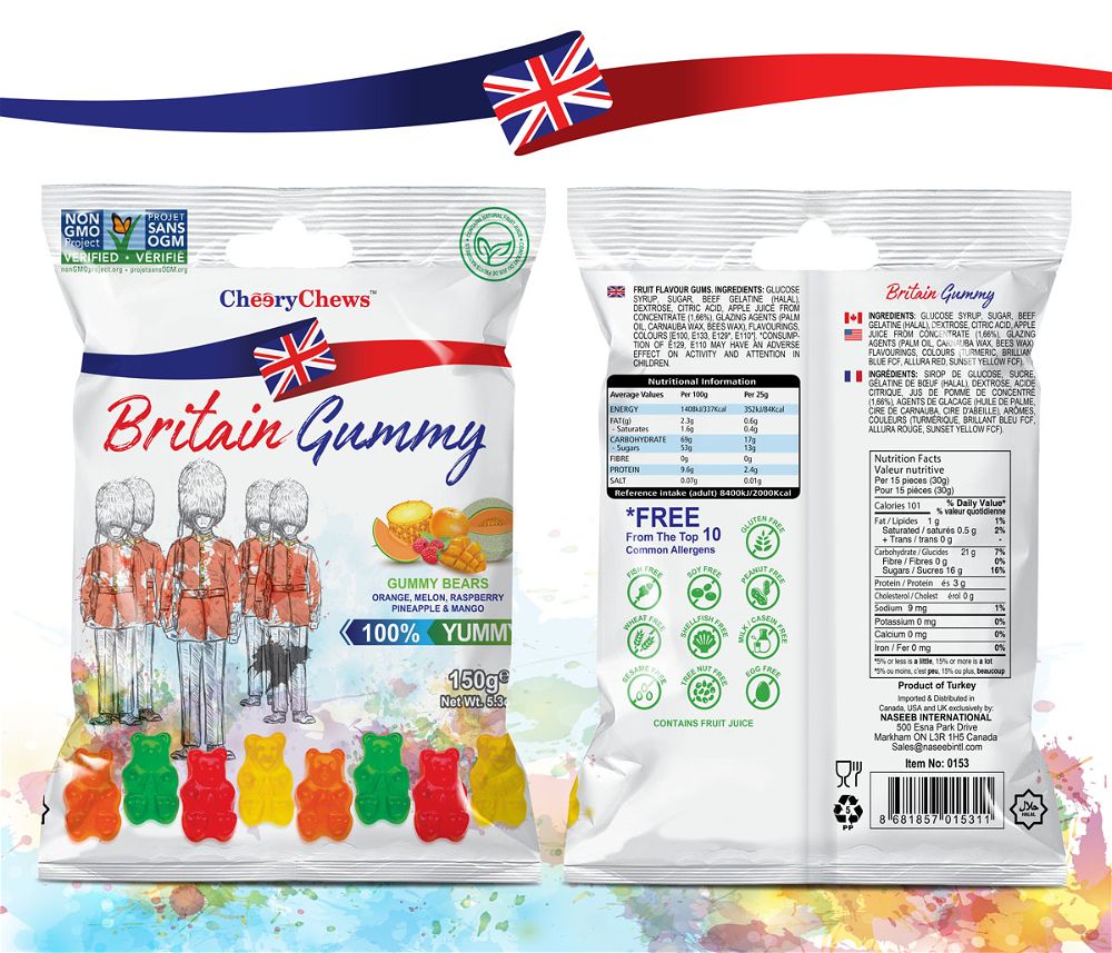 Britain Gummy Gummy Bears 150gm