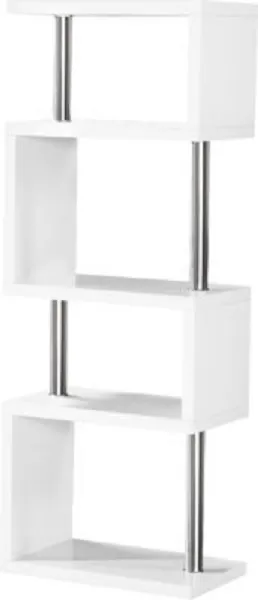 5 Shelf Unit White Gloss Chrome