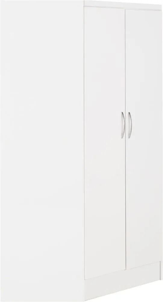 2 Door Corner Wardrobe White Gloss