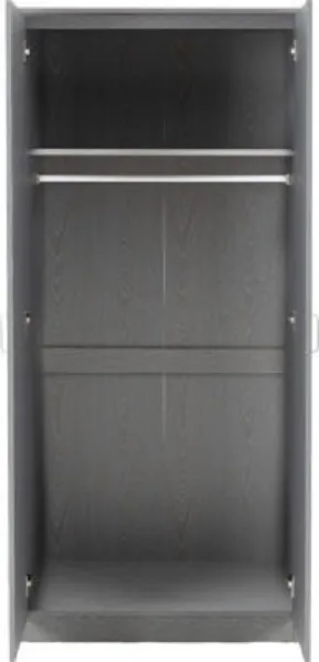 2 Door Wardrobe Grey