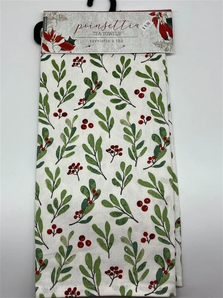 Berries And Leaves Tea Towel