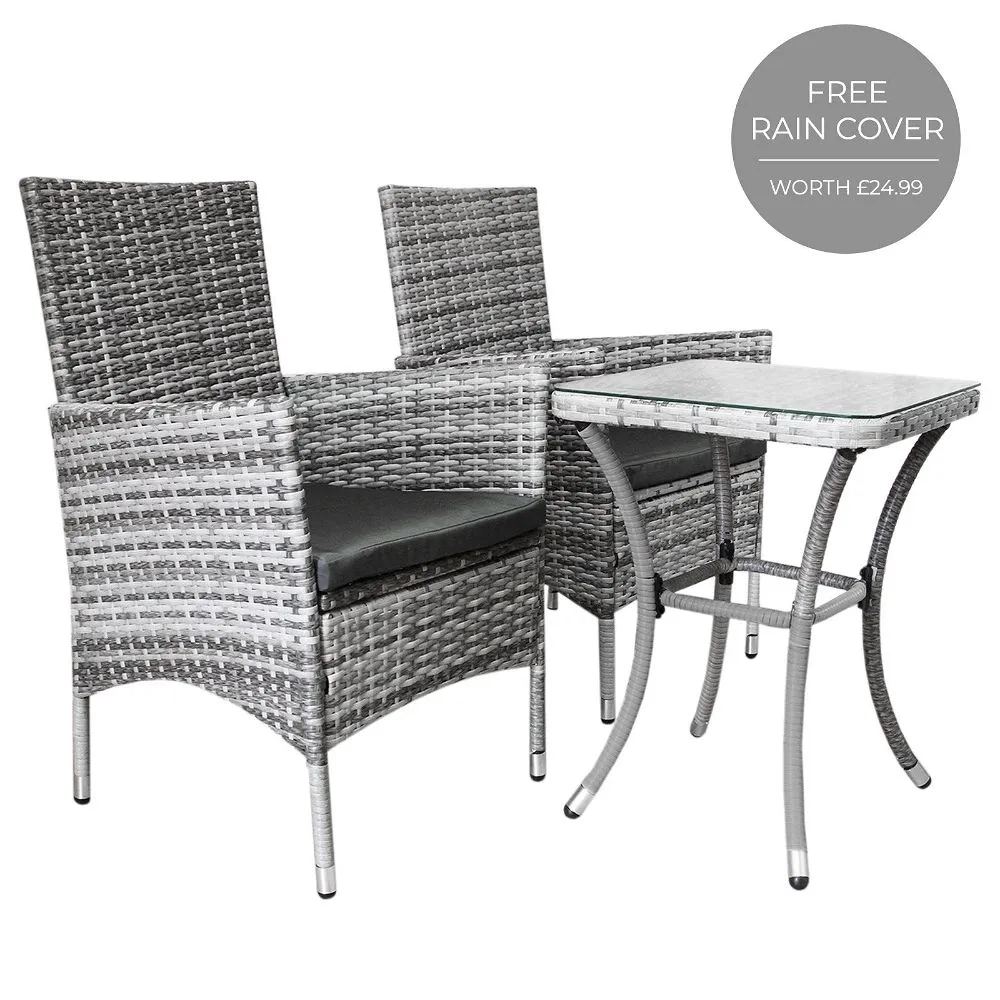 Bistro Set Light Grey