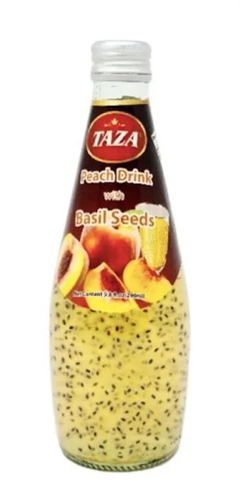 TAZA Peach Drink With Basil Seeds