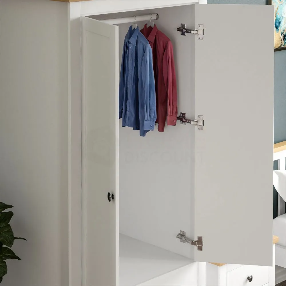 Lobo 2 Door 2 Drawer Wardrobe, White