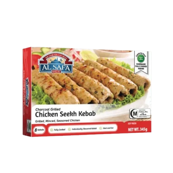 Alsafa Charcoal Grilled Chicken Seek Kebab 8pieces 345g