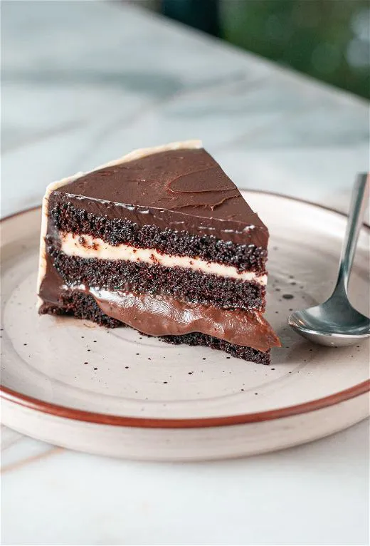 Triple Chocolate Cake Slice.