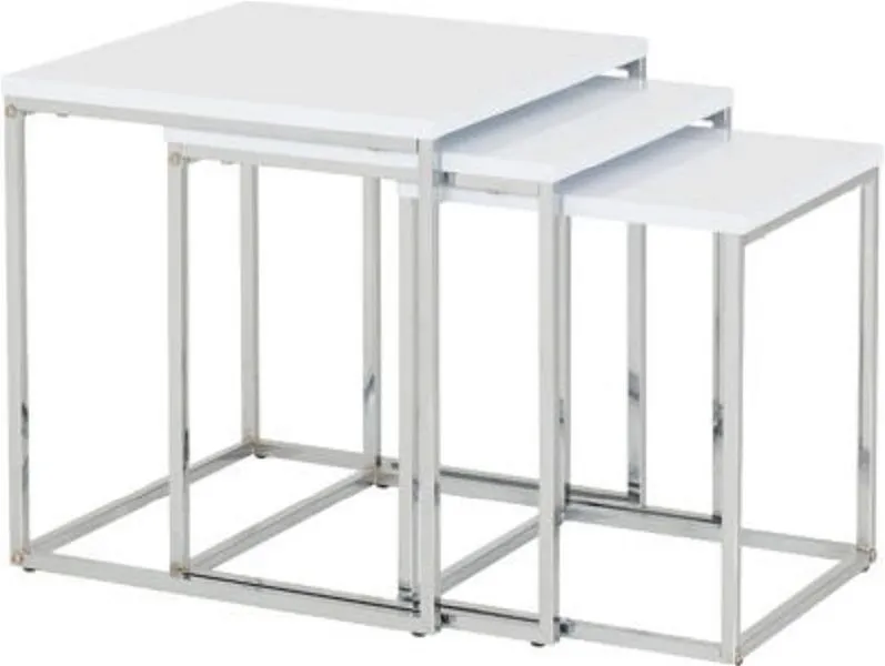 Nest Of Tables White Gloss Chrome