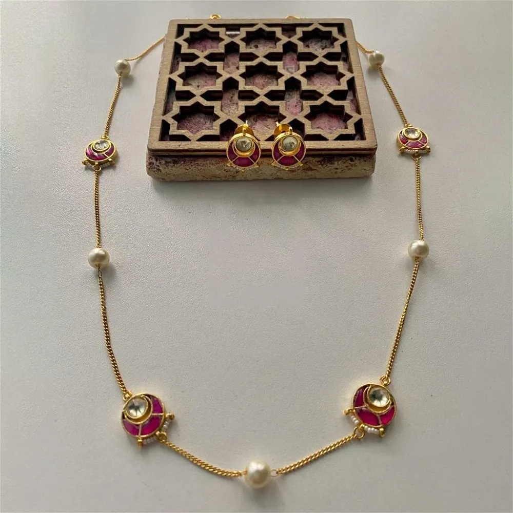 String Necklace Pacchi Kundan Ruby