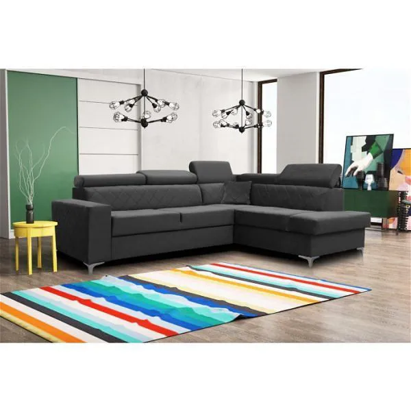 Garza Black Corner Sofa Bed