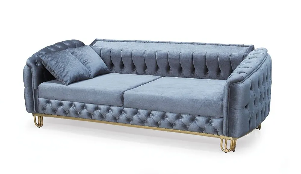 Lux Grey Chesterfield Sofa Set