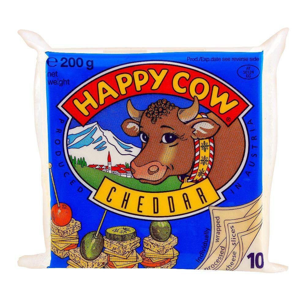 Happy Cow Slice Cheddar 200Gm