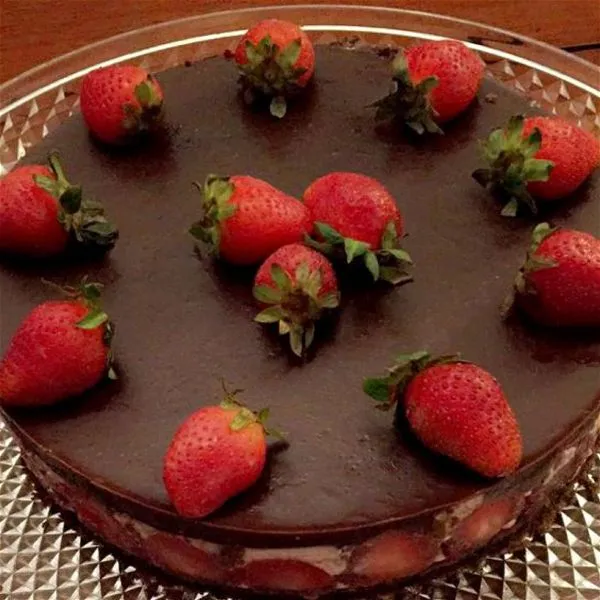 Chocolate Cake With Strawberry Mousse Layer