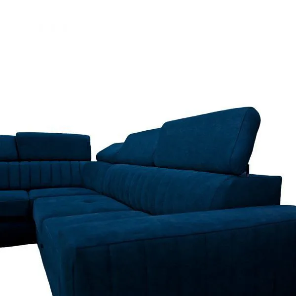 Zarate Blue L-Shaped Sofa Bed