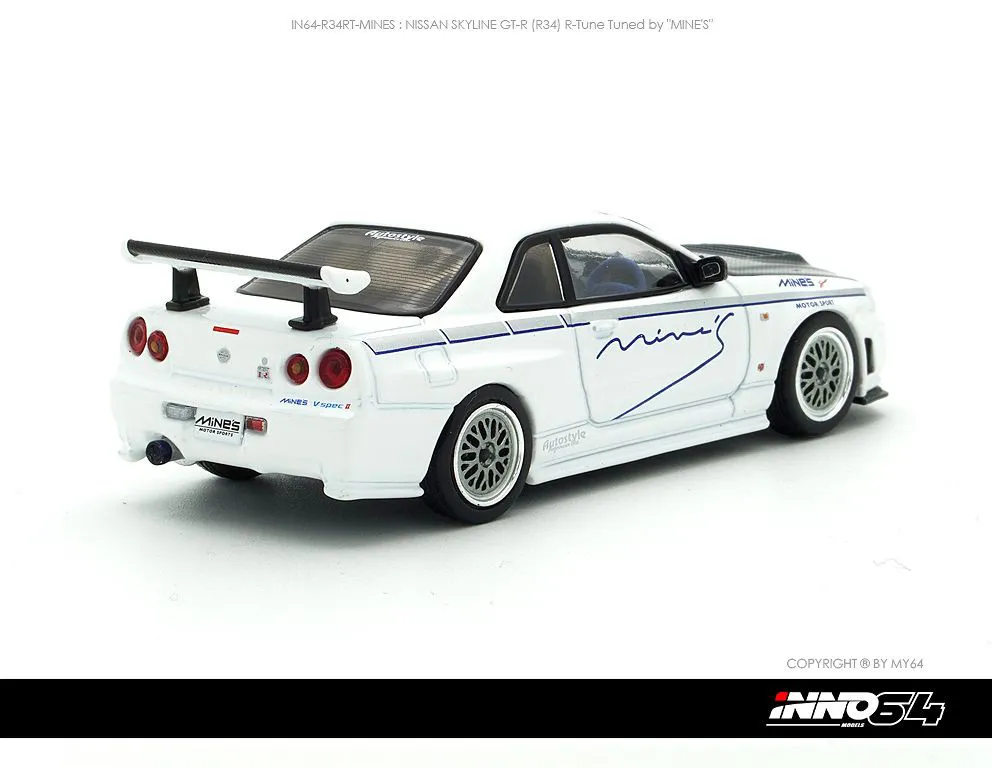 INNO64 | NISSAN SKYLINE GT-R R34 | MINE'S WITH CARBON HOOD