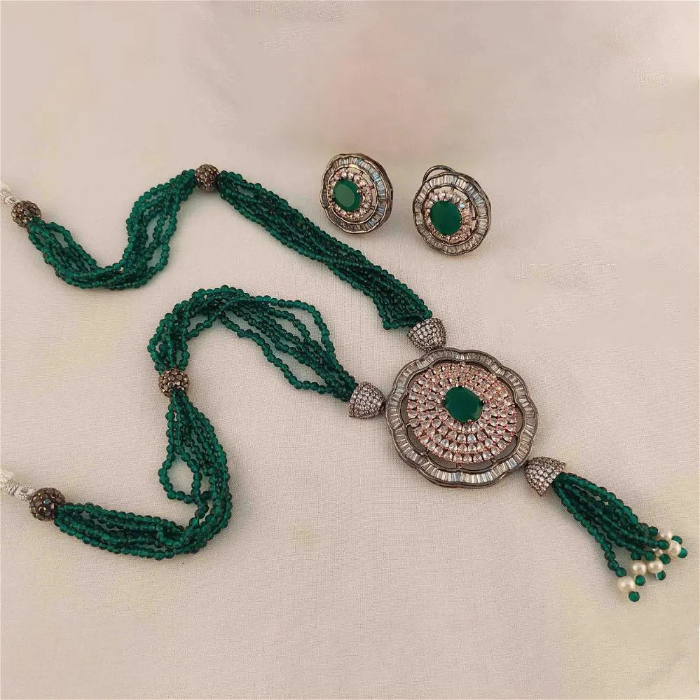 Isabel Long Necklace - Emerald Green