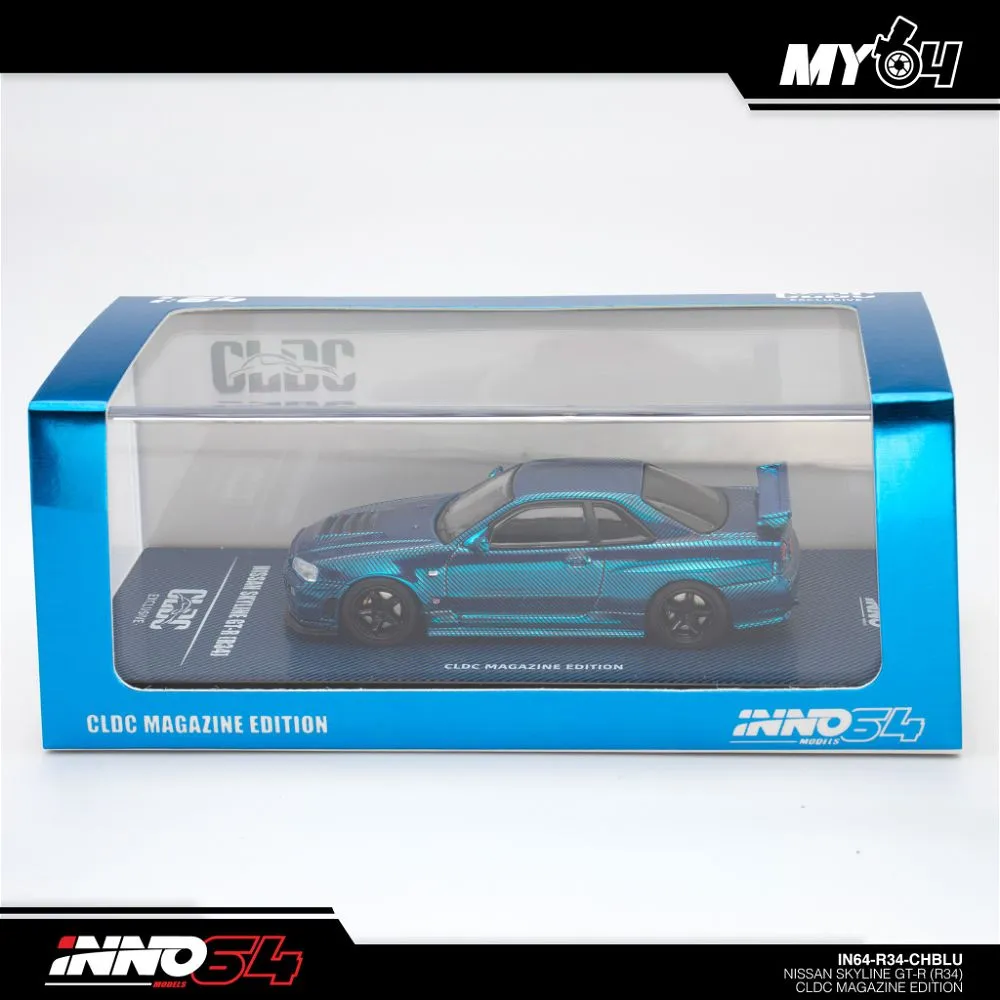 INNO64 | NISSAN SKYLINE GT-R R34 | CLDC CAR LOVERS DIECAST SPECIAL EDITION | CARBON BLUE