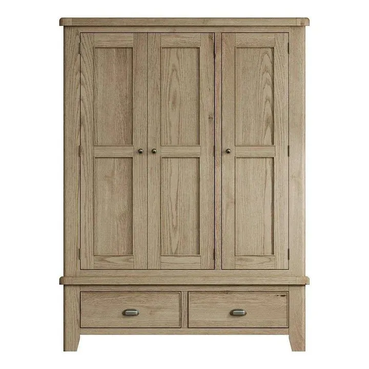 Lesley Oak 3 Door Wardrobe