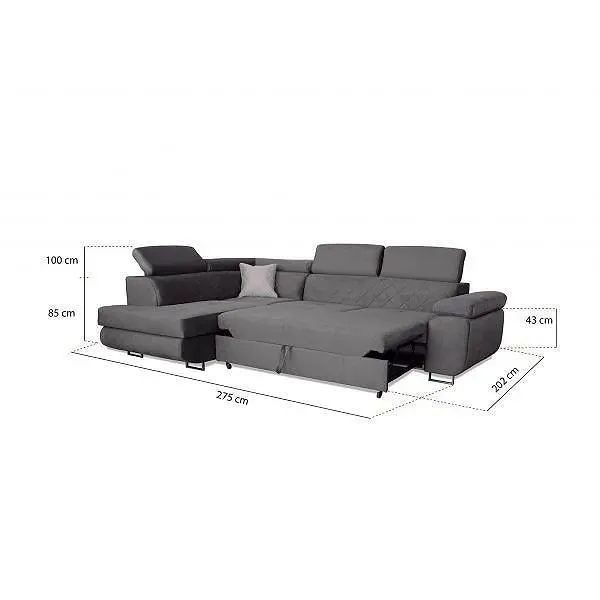 Ameca Grey Corner Sofa Bed