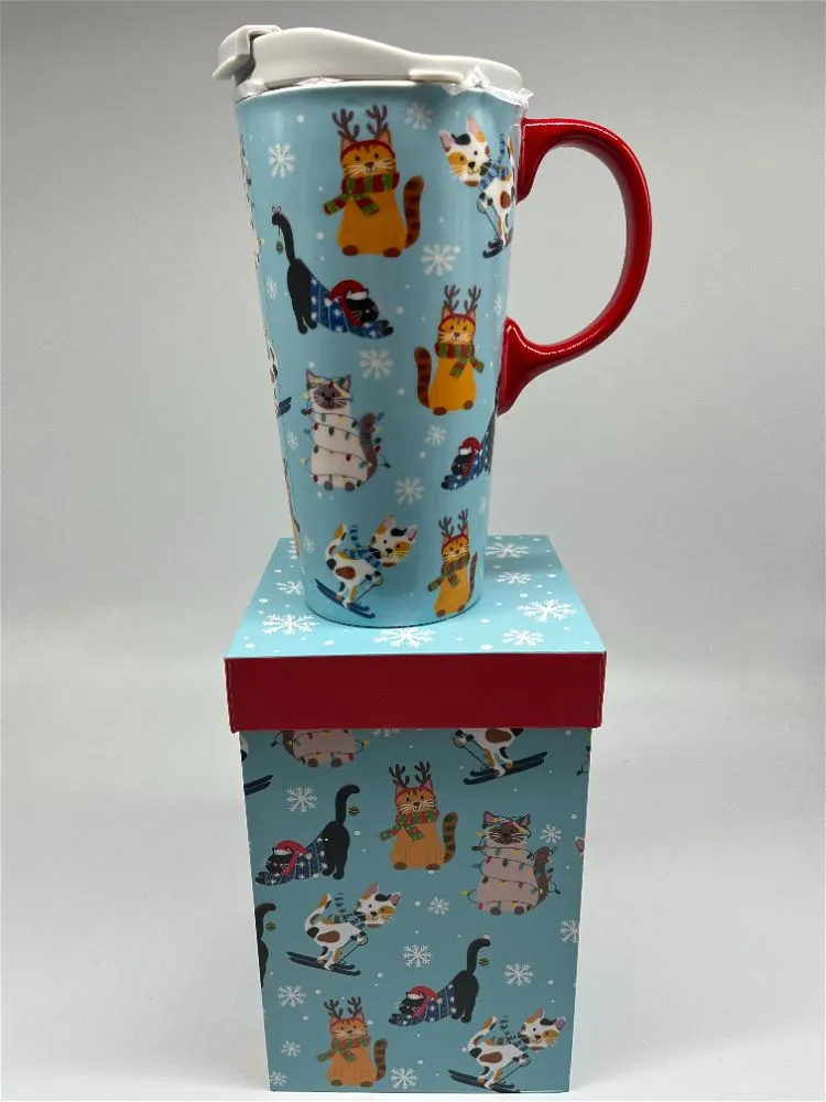 Festive Cats Boxed Mug