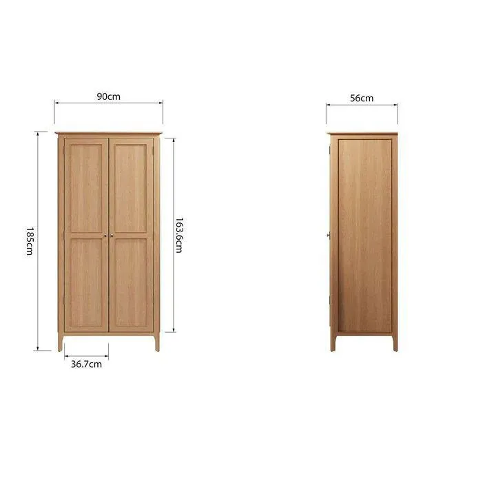 Hamel Oak 2 Door Wardrobe