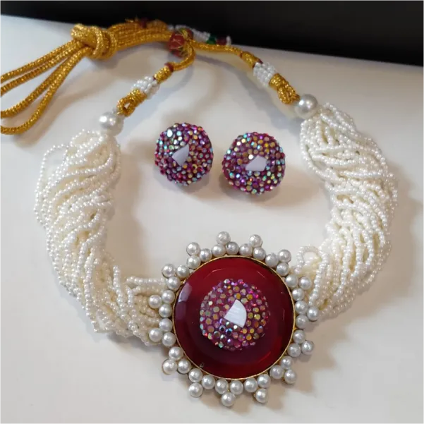 Turkish Mehroon Choker Set