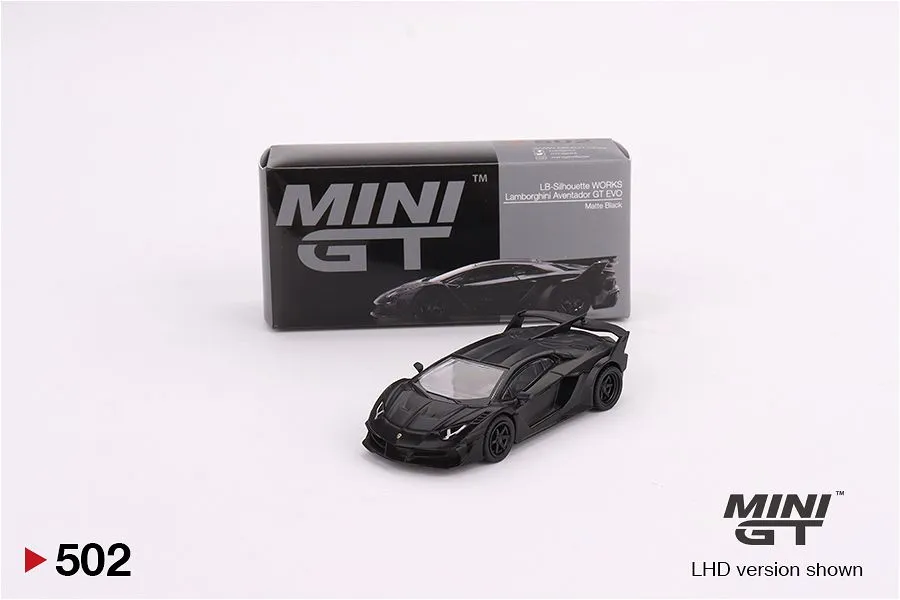 MINI GT | LAMBORGHINI AVENTADOR GT EVO LBWORKS | MATTE BLACK