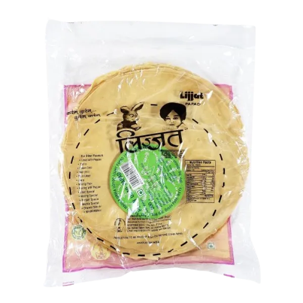 Lijjat Papad Urad Plain 200g