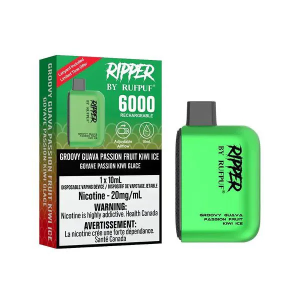 RIPPER 6000 GROOVY GUAVA PASSION FRUIT KIWI ICE