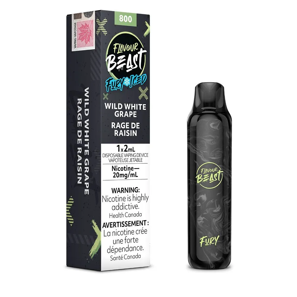 FLAVOUR BEAST 800 FURY ICED  WILD WHITE GRAPE