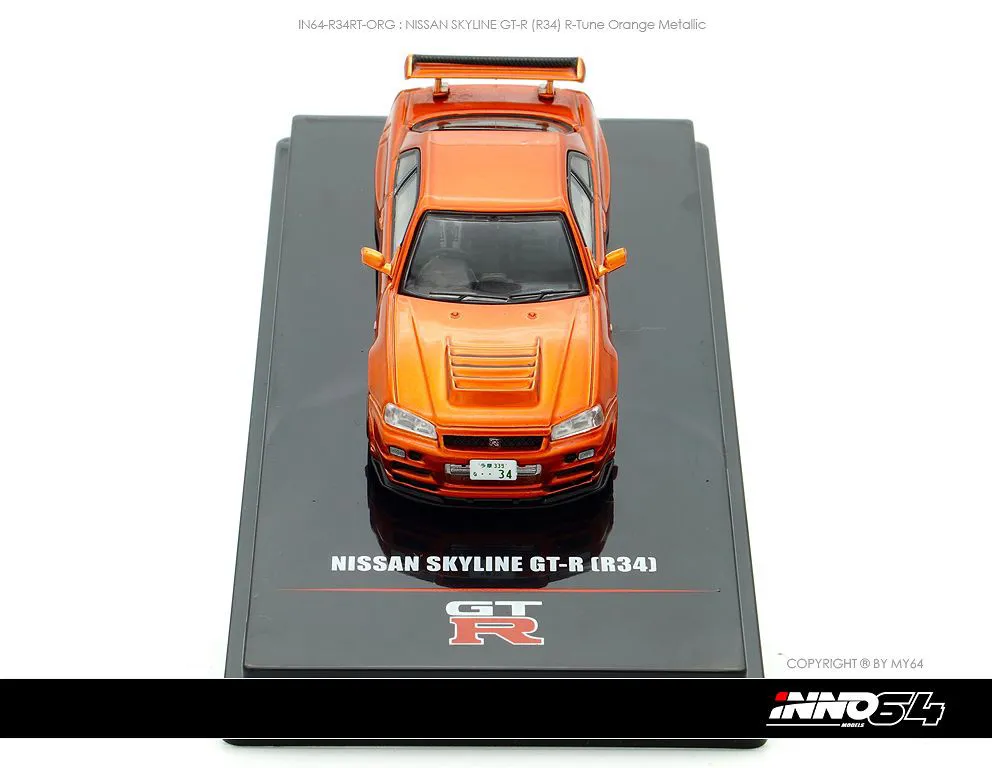 INNO64 | NISSAN SKYLINE GT-R R34 | ORANGE METALLIC