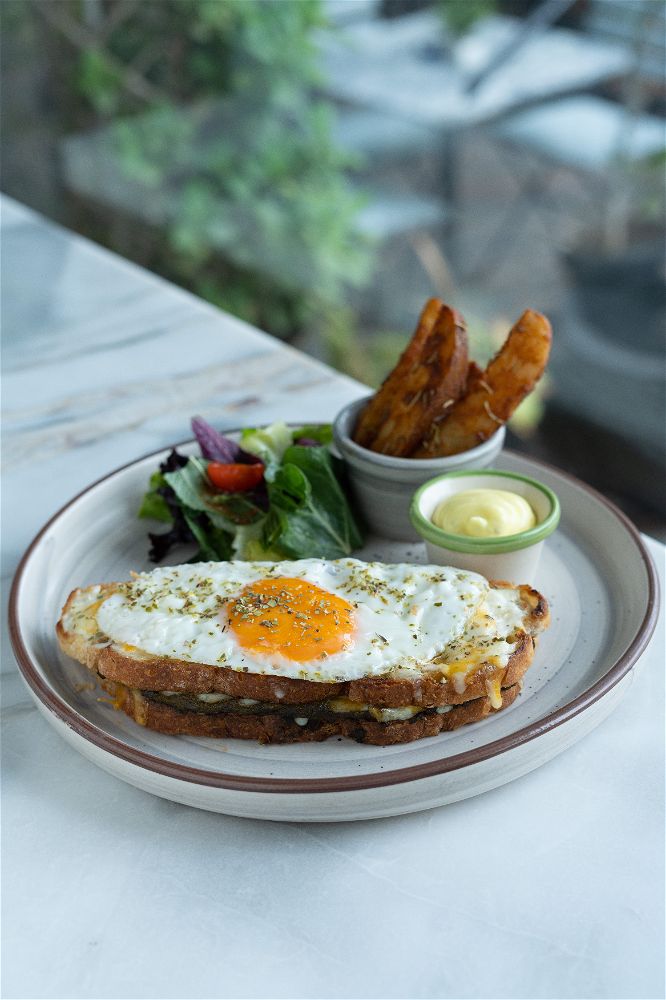 Spinach Artichoke Croque Madame