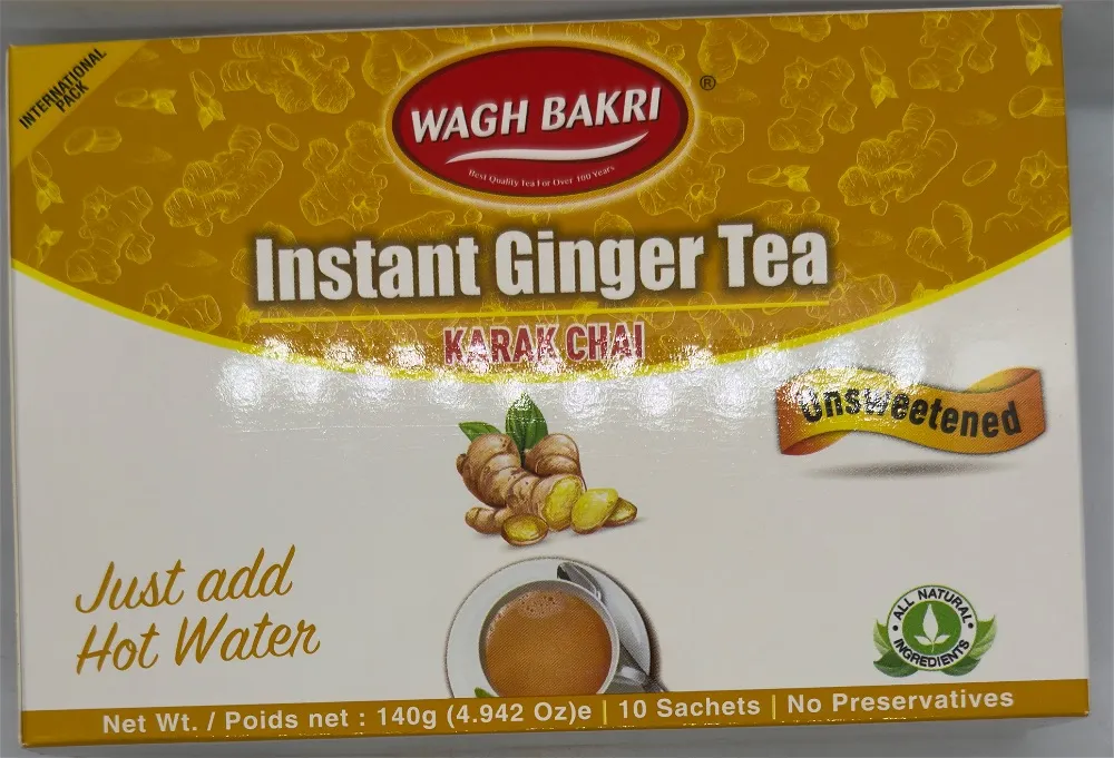 WAGHBAKRI INSTANT  GINGER TEA (UNSWEETENED) 140G