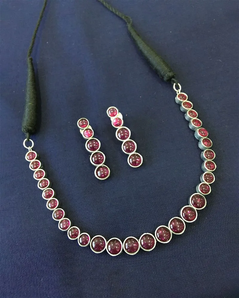 Boho Necklace Set Basic Ruby