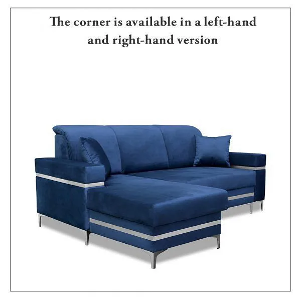 Breda Blue And Gold Corner Sofa Bed