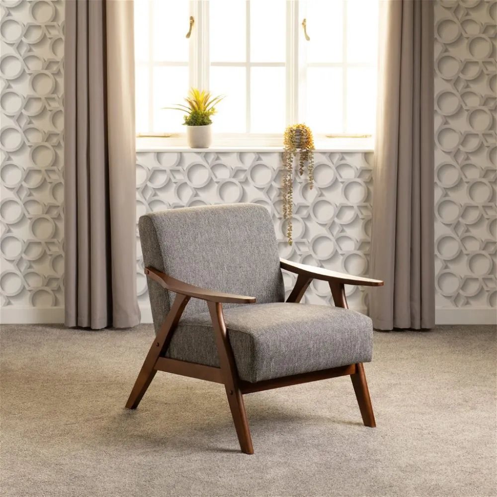 Accent Chair Grey Fabric