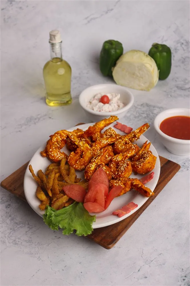 Fried Jumbo Prawns