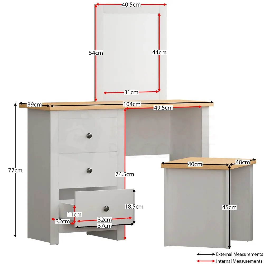 Dressing Table Set, White