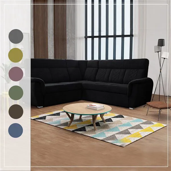 Kota Black Corner Sofa