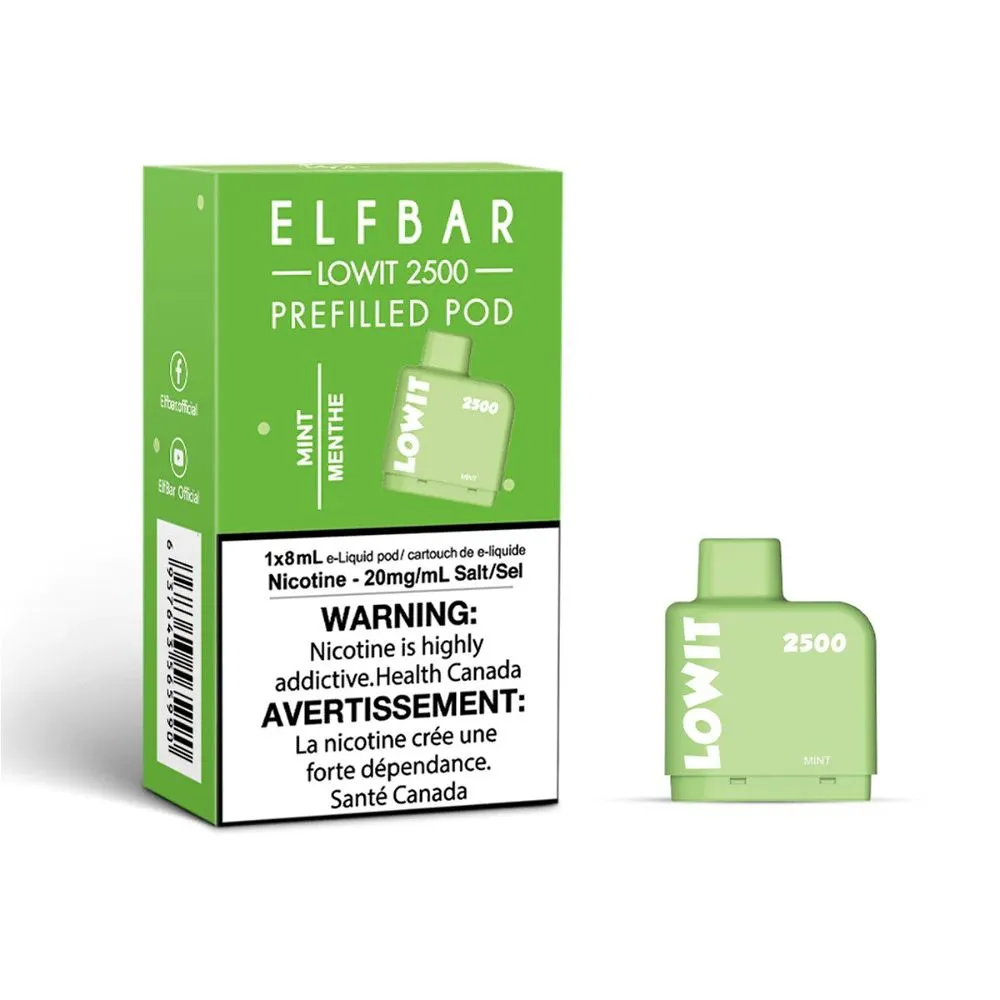 ELF BAR LOWIT 2500 PREFILLED PODS MINT