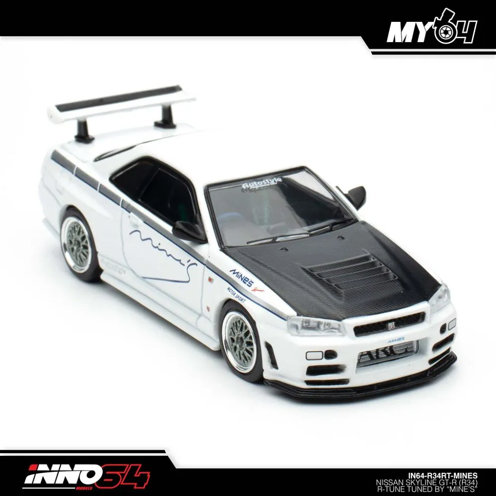 INNO64 | NISSAN SKYLINE GT-R R34 | MINE'S WITH CARBON HOOD