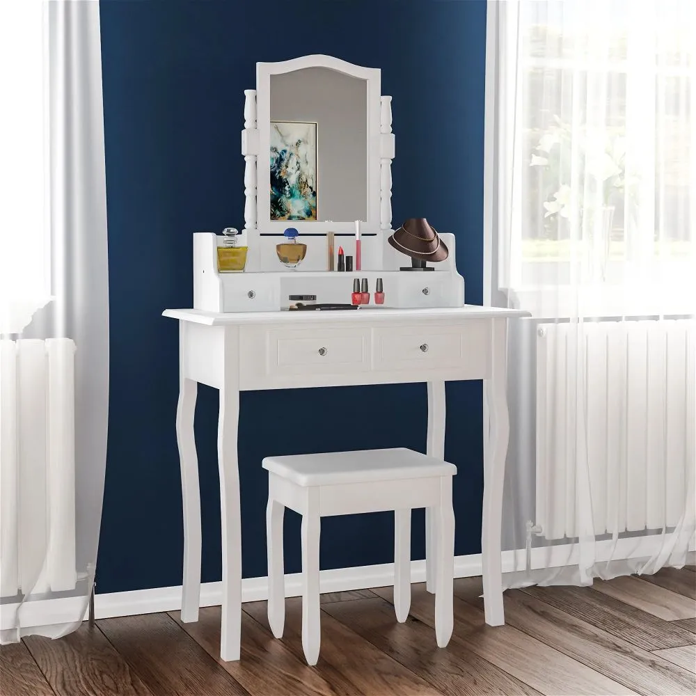 4 Drawer Dressing Table, White