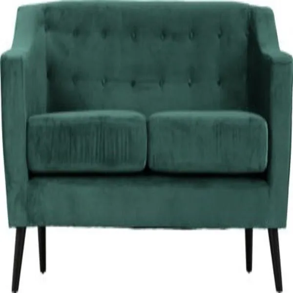 Ascot Green 3 Seater Velvet Fabric Sofa