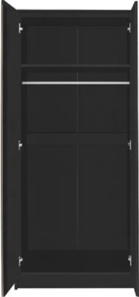 2 Door Wardrobe Black